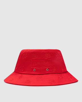 Vilebrequin Red panama with embroidered logo OOMC4493