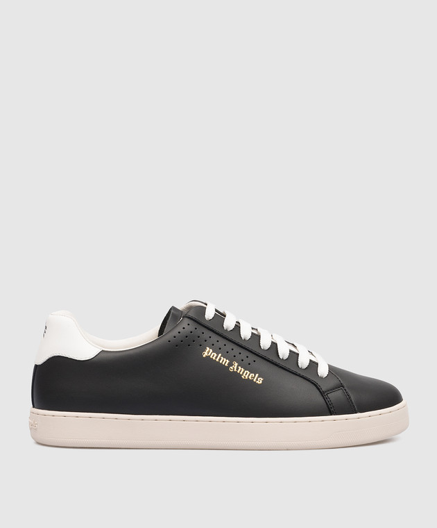 Palm Angels - Black leather sneakers with logo  display picture 3