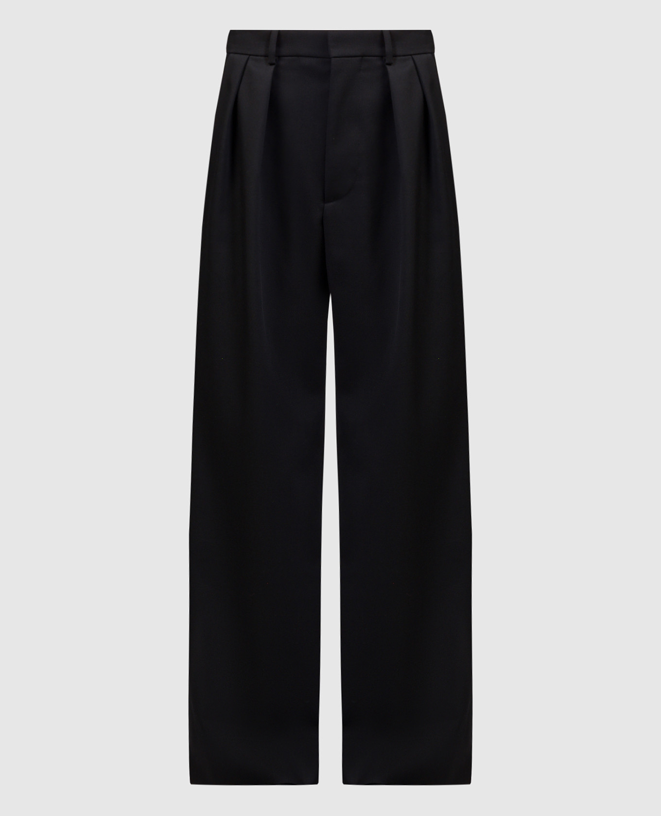 

Black trousers made of wool with a high fit WARDROBE.NYC, Черный