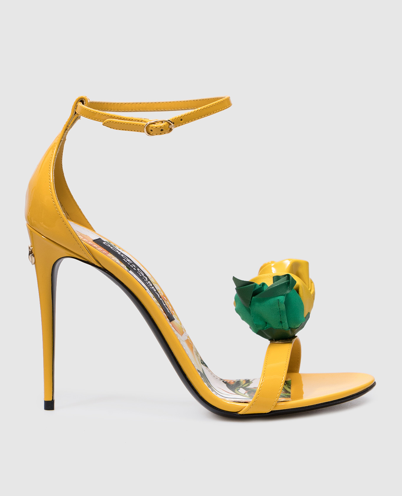 

Yellow patent leather sandals with textured application Dolce&Gabbana