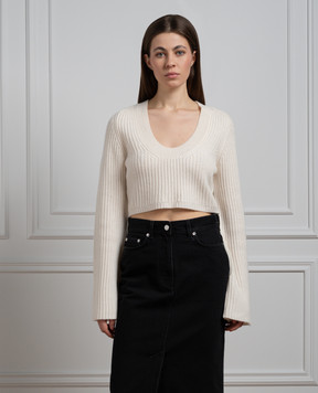 Lou Lou Studio White cashmere cropped sweater CHANTE CHANTE