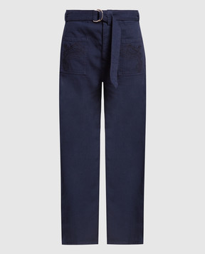Etro Blue pants with embroidery D135167959