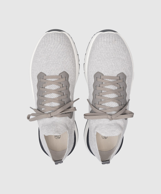 Brunello Cucinelli - Gray textile sneakers MZUPMBO252 - shop