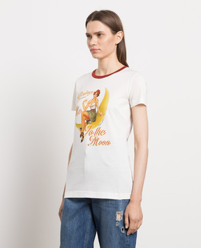 Dolce&Gabbana White t-shirt with a print F8L99TFI7TB