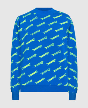 AMBUSH Blue sweatshirt with a logo pattern BMHE028S23KNI001