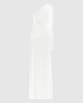 Twinset White asymmetrical dress with drape 241TP2740
