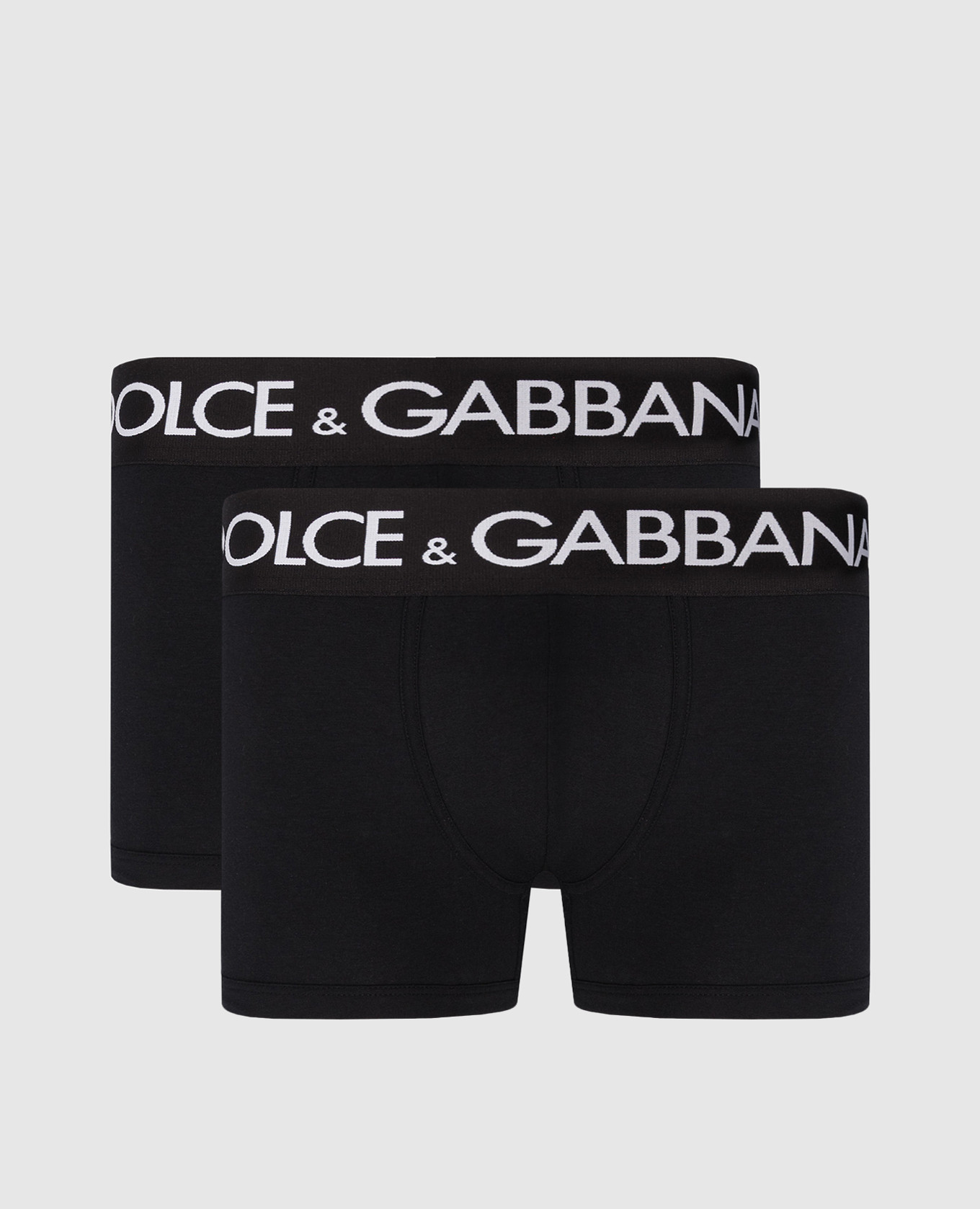A set of black boxer briefs with a logo pattern Dolce&Gabbana