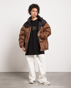 Vetements Down jacket in leopard print with logo UE54JA120L
