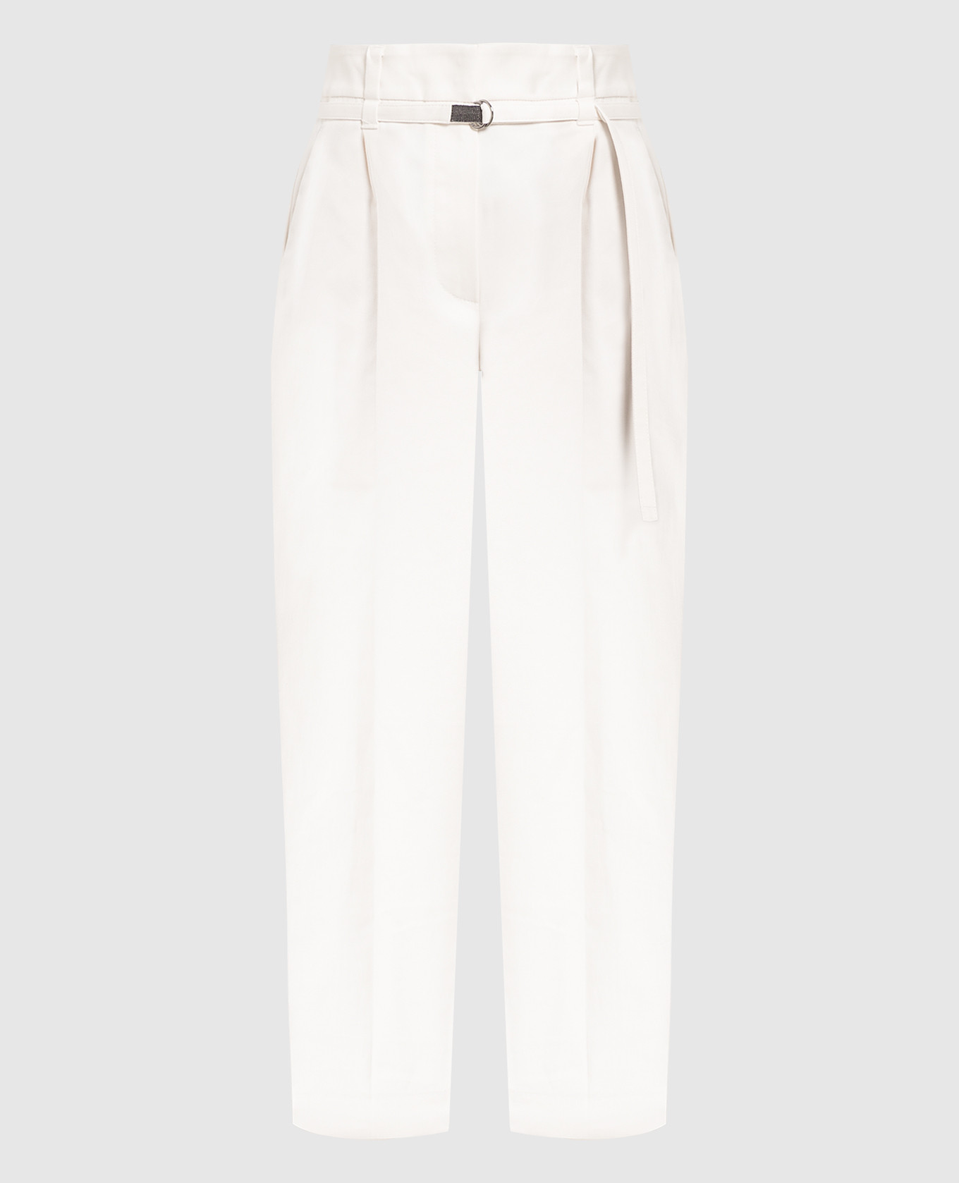 

White pants with monil chain Brunello Cucinelli