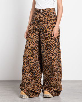 Vetements Brown jeans in a leopard print UE54PA360L