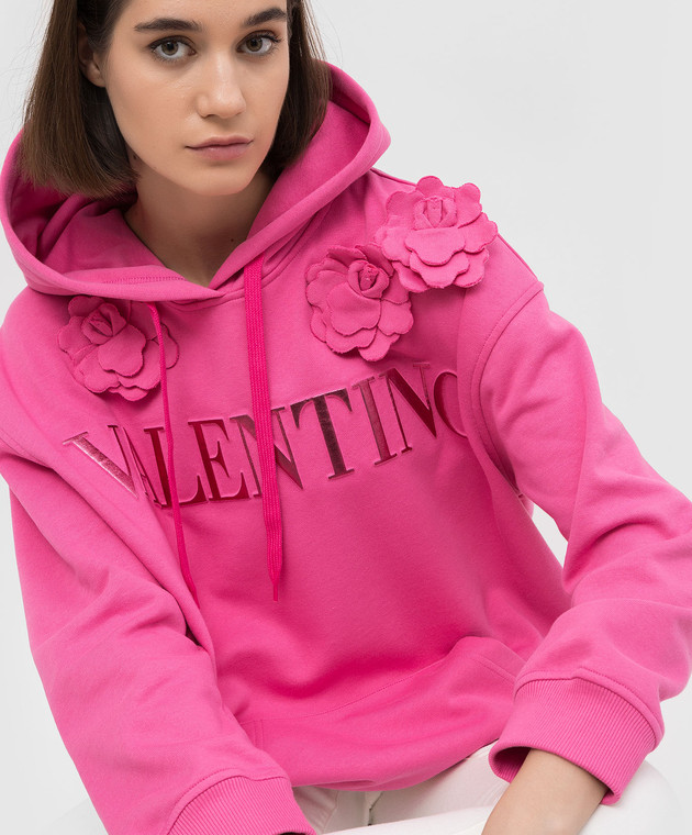 Valentino - Pink Logo Hoodie XB3MF16R73V - shop with Croatia