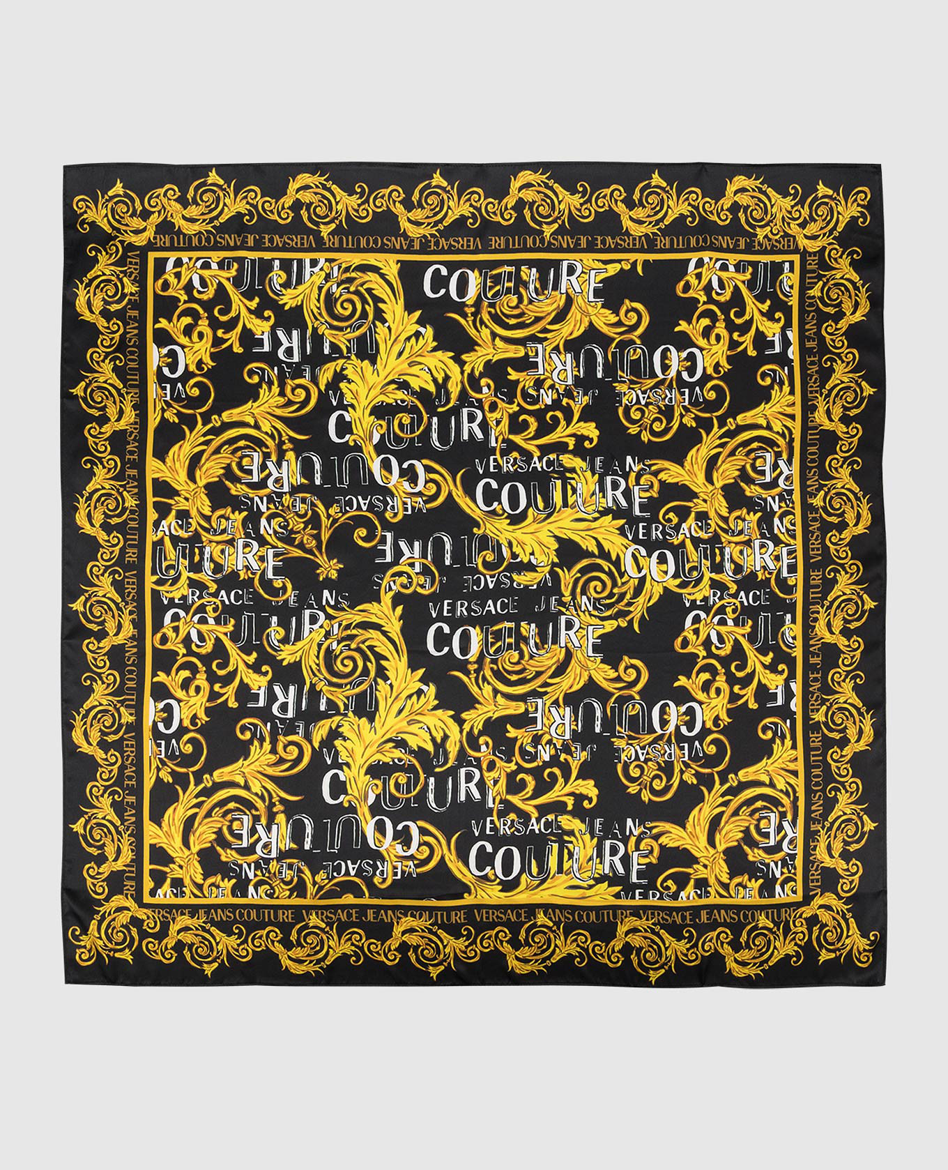 Versace Jeans Couture - Black silk scarf in Sketch Couture