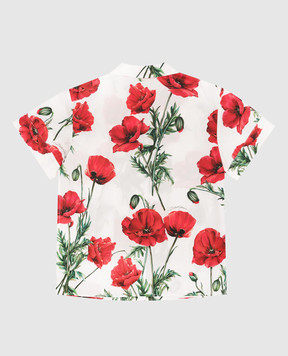 Dolce&Gabbana Children's white shirt with Happy Garden print L55S78HS5O126