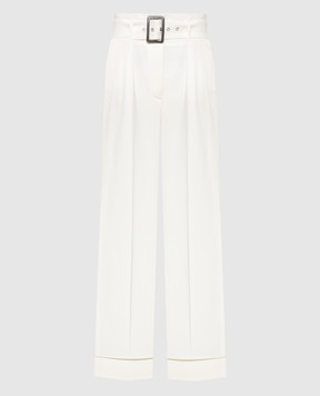 Peserico White pants with a high fit P04839A03470