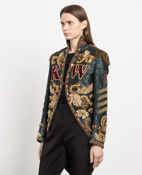 Dolce&Gabbana Green jacket with crystals I2532MFJMTK