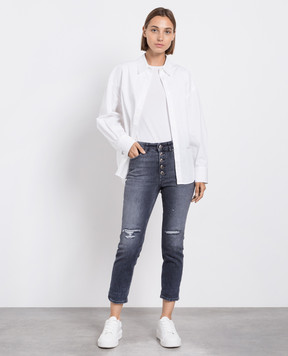 Dondup Gray jeans with a distressed effect DP268BDS0215DGI4