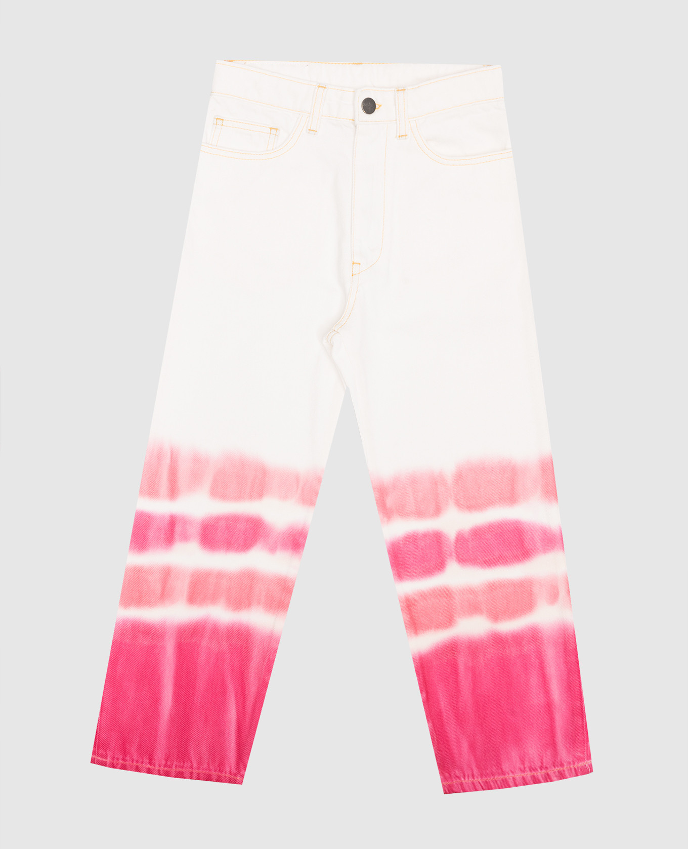 

Children's White Tie Dye Jeans Palm Angels