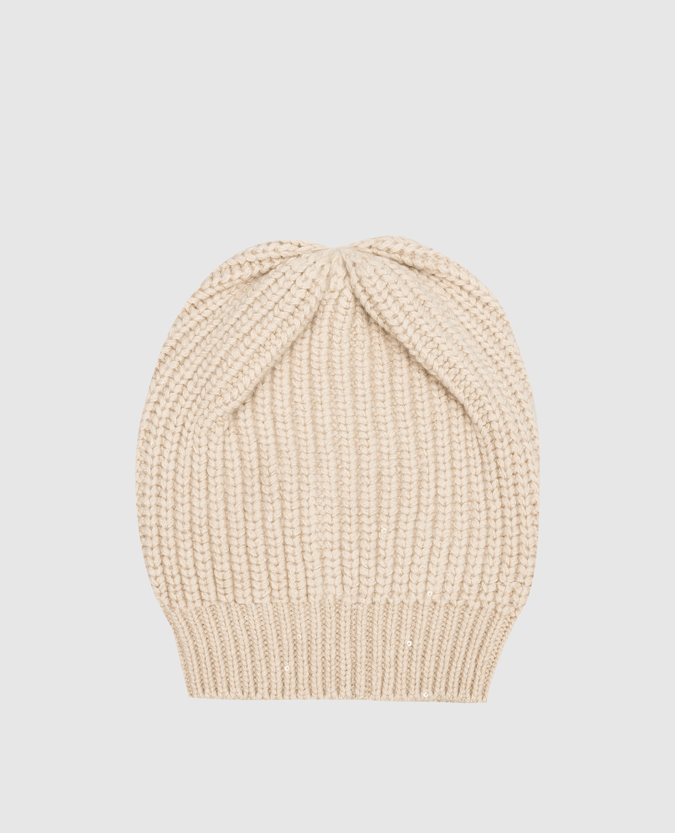 

Beige cap made of cashmere and silk with sequins Brunello Cucinelli, Бежевый