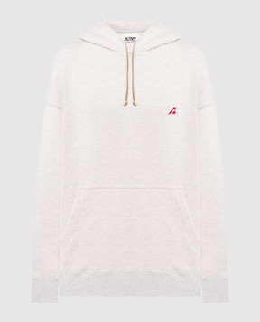 AUTRY Beige melange logo hoodie A23IHOEW420H