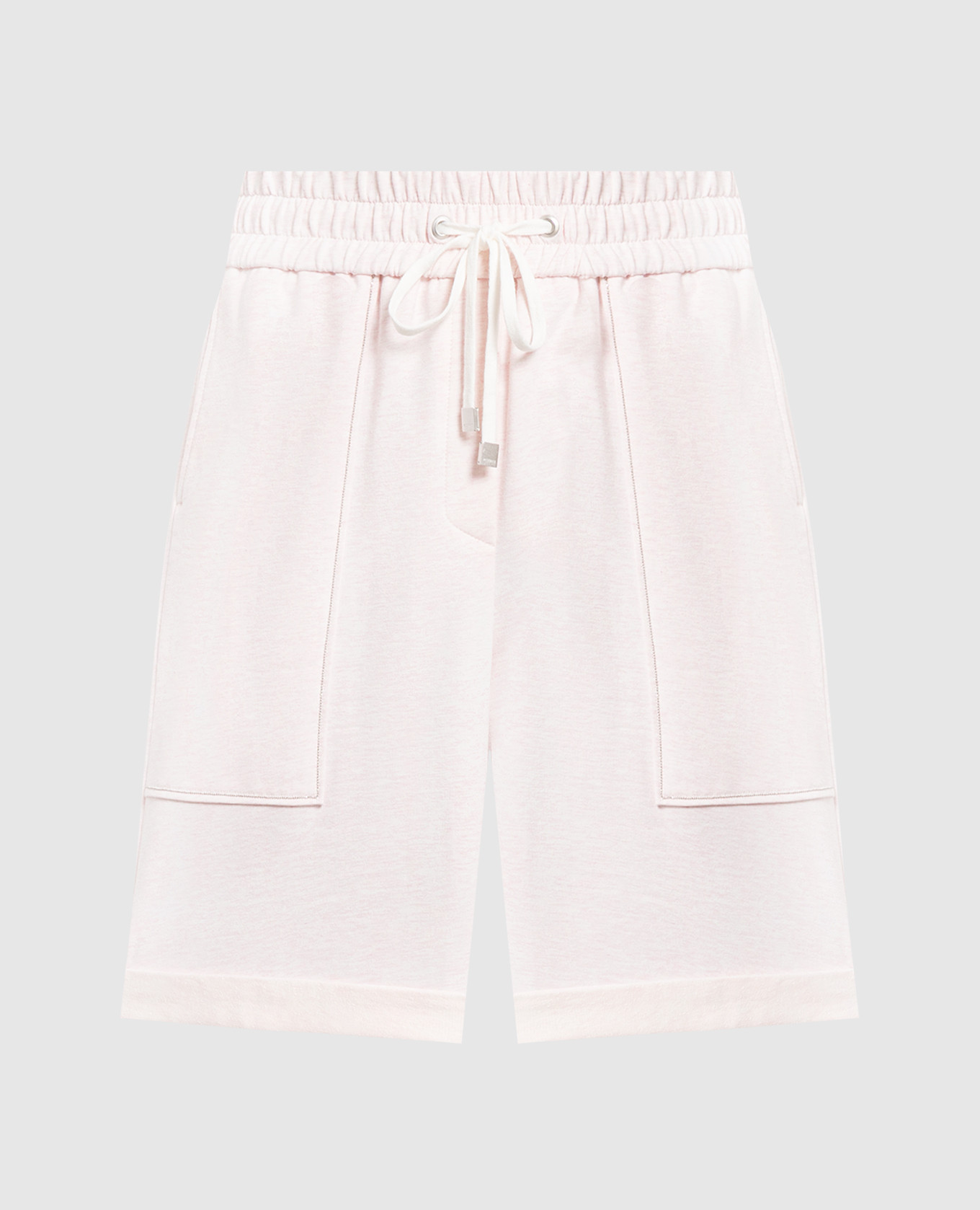 Peserico Pink melange shorts with monil chain