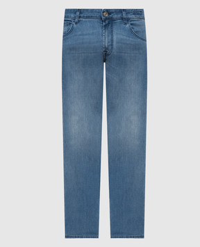 Stefano Ricci Blue jeans with logo embroidery MST41S3180T0127croco