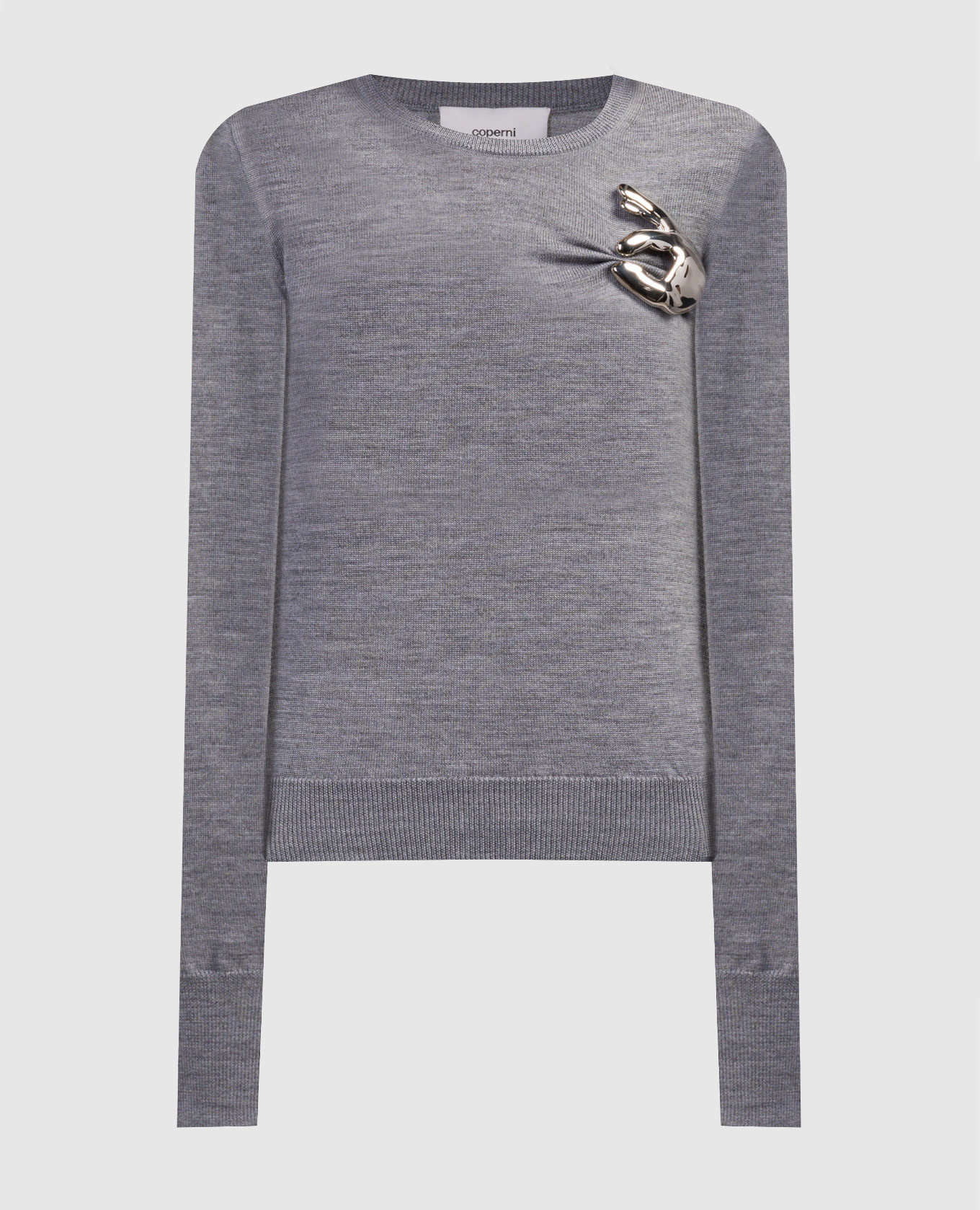 

Gray wool Emoji jumper with brooch Coperni, Grey