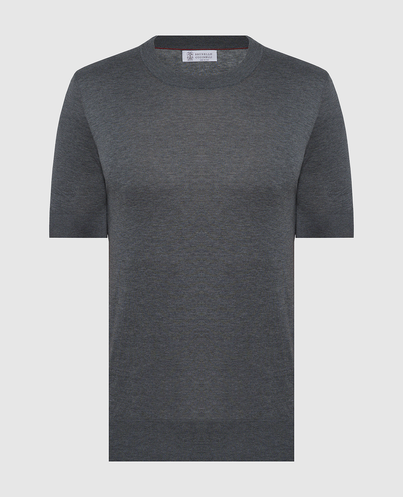 Gray t-shirt with silk brunello cucinelli