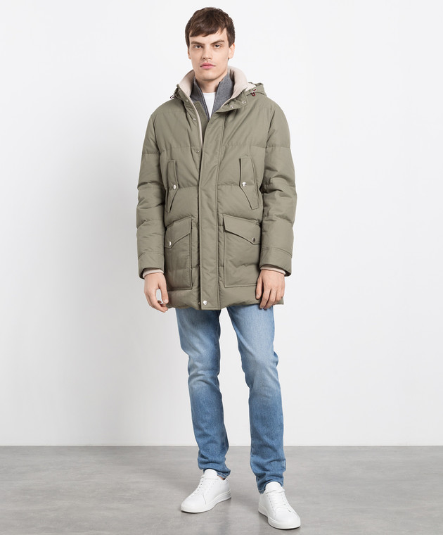 Brunello Cucinelli - Khaki down jacket MQ4201824 - shop with