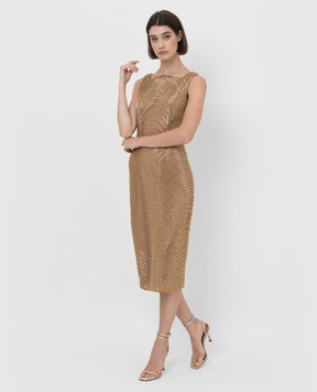 Rachel Gilbert Axton midi dress with beads and slit 22RRG61040