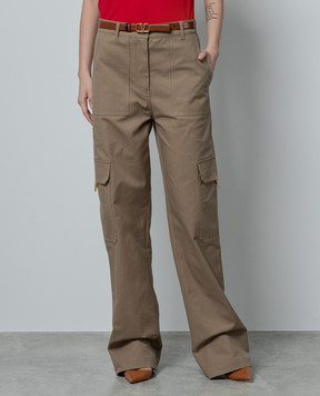 Valentino Cargo pants in khaki with V logo 4B3RB5P58BD
