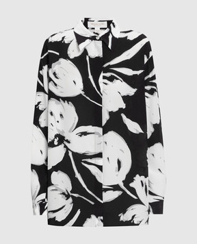 Michael Kors Black silk blouse with floral print CWA7250216