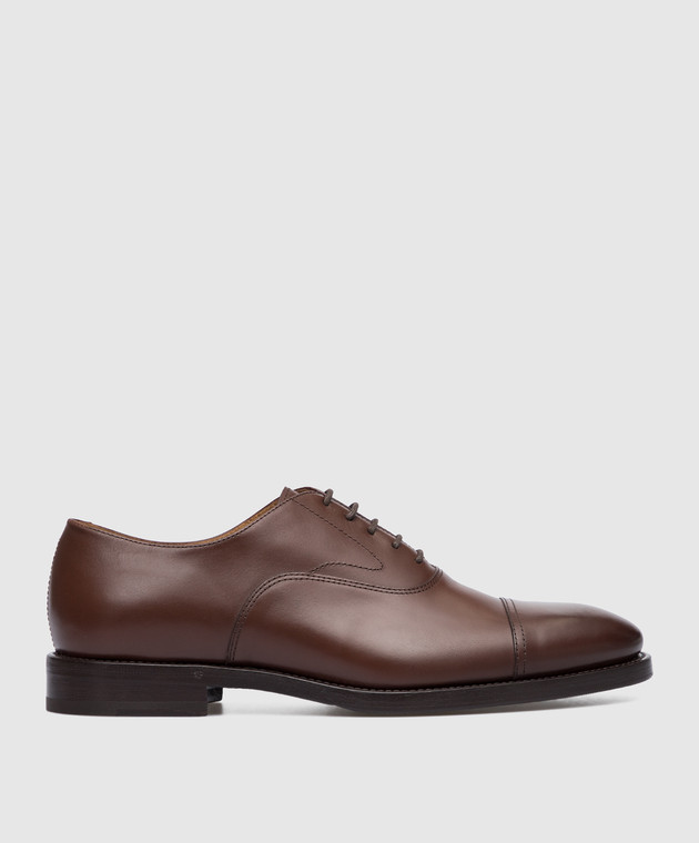 Brunello Cucinelli - Donkerbruine leren Oxford schoenen MZUNOXC841 - Online  kopen bij Symbol