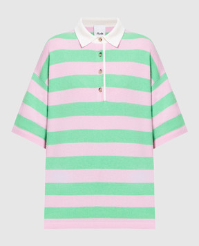 Allude Striped wool and cashmere polo shirt 23217134
