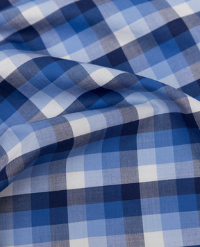 Stefano Ricci Children's blue checkered scarf YFZ25LJ1660