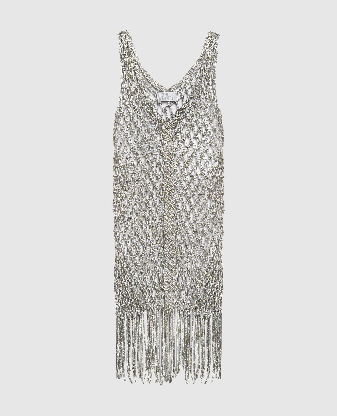 

Silver openwork dress made of crystals with fringe Giuseppe Di Morabito Milano
