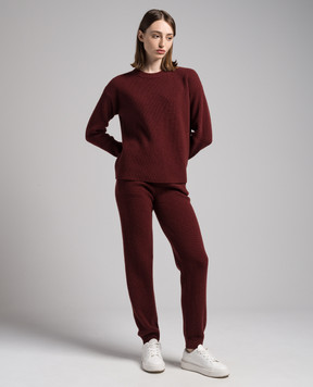 Ballantyne Burgundy wool sweater of a free cut B1P5687W114