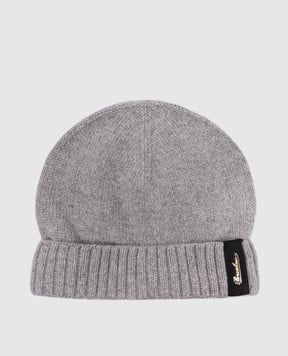 Borsalino Gray cashmere hat with logo 13354EWS