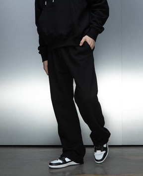 Off-White Black sweatpants with monogram logo embroidery OMCH054C99FLE002