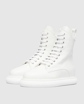 The Attico Selene white leather boots 227WS443L019