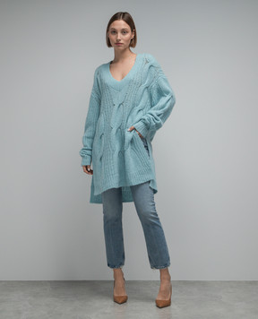 AERON Gunta blue pullover in textured pattern GUNTA