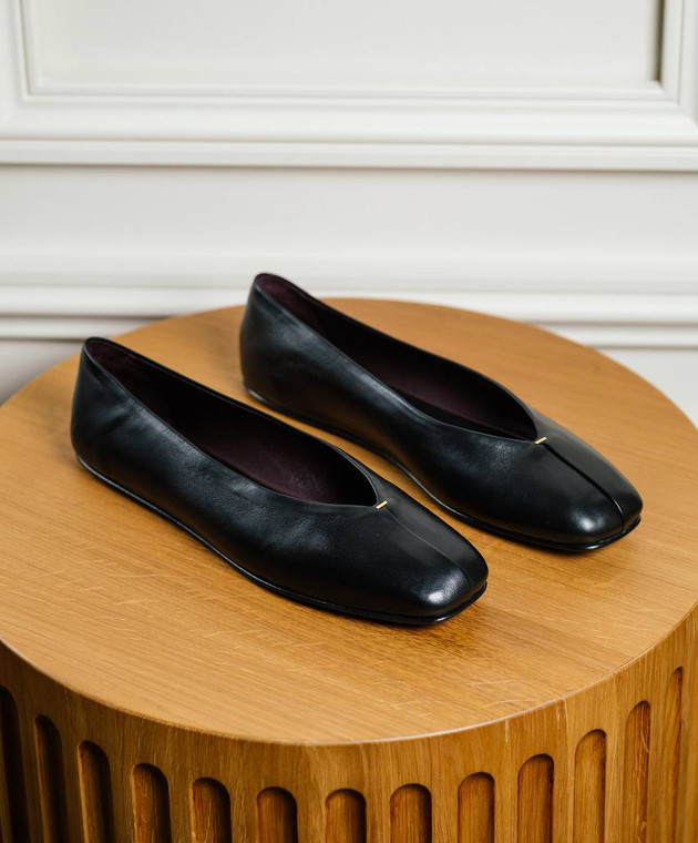 The Row - Eva black leather ballet flats F1281N60 - shop with