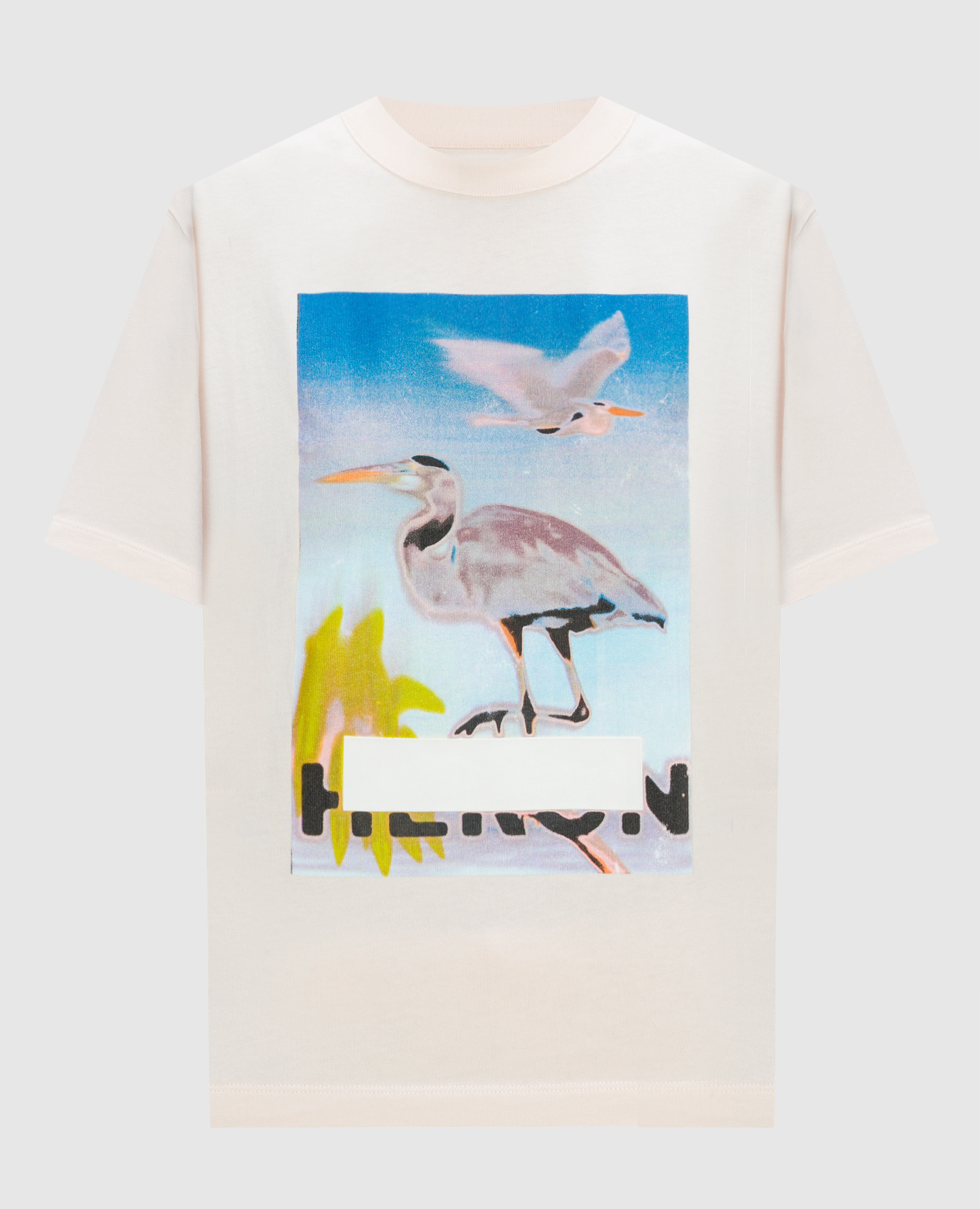 

Pink t-shirt with branded print Heron Preston, Розовый
