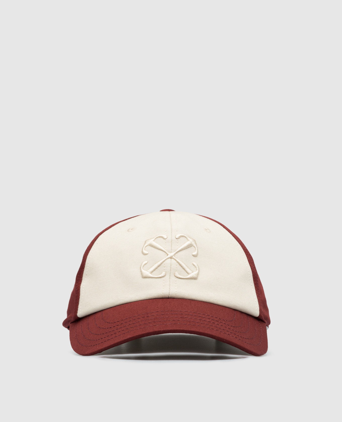Burgundy cap with arrow embroidery off-white