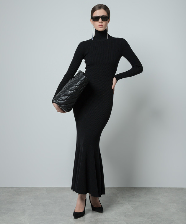 Balenciaga - Black cashmere and wool ribbed dress 772338T4146 - shop with  Hungary delivery at Symbol
