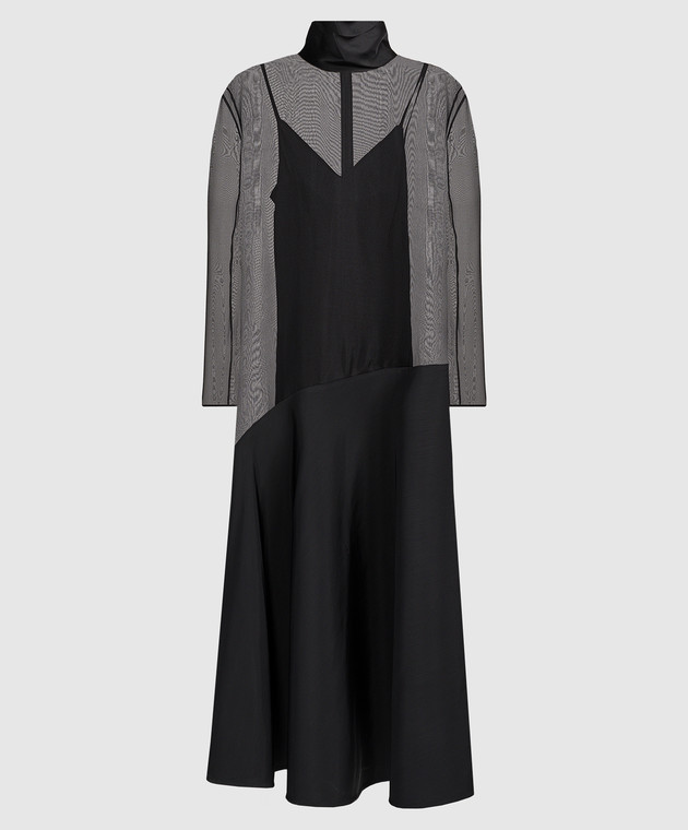 Khaite - Bellamy black combination dress 5365384W384 - shop