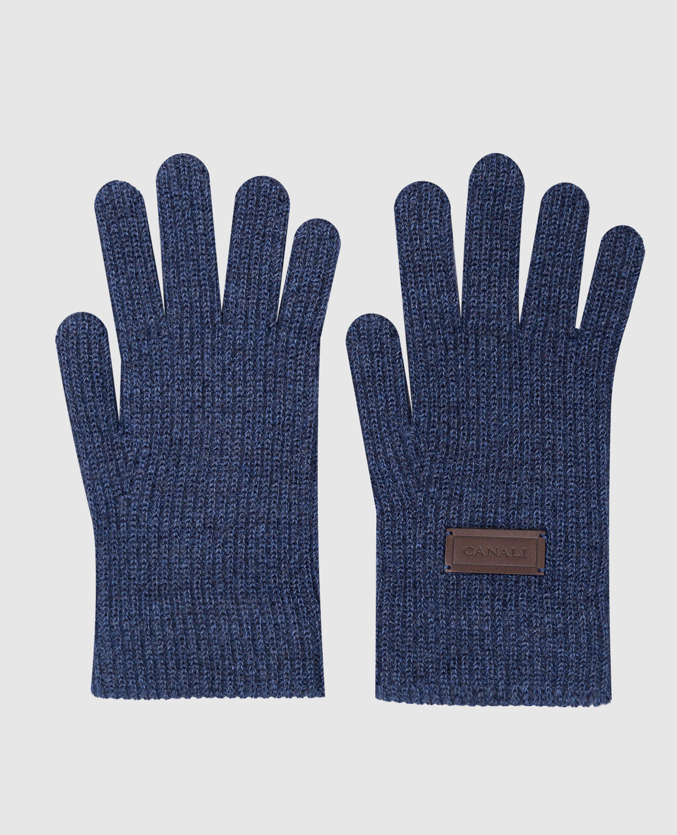 

Blue gloves with logo patch Canali