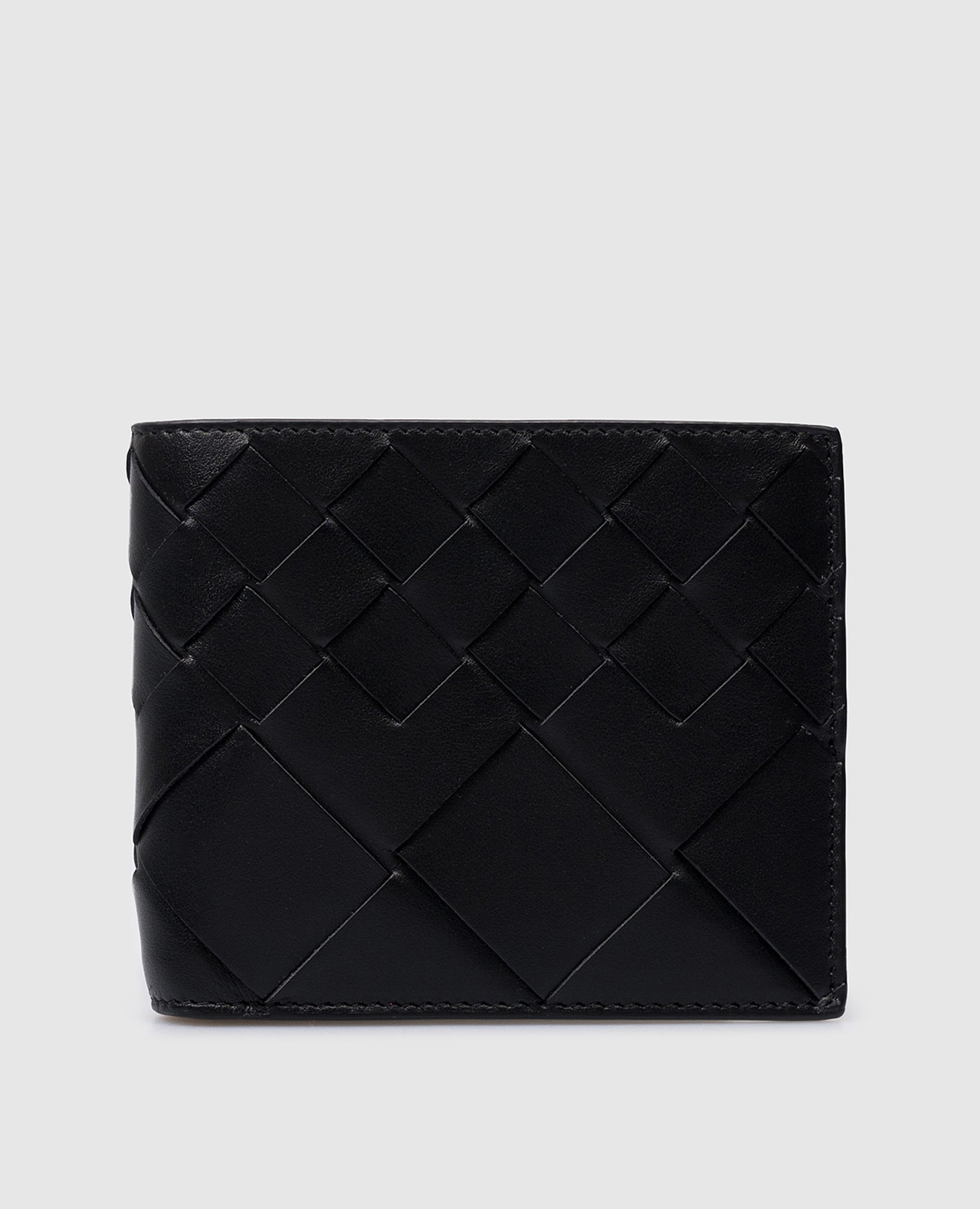 

Black leather purse with Intreccio weaving Bottega Veneta