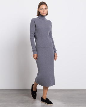 Babe Pay Pls Gray cashmere sweater and skirt suit MD9751312341MI