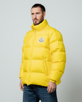 Moncler Yellow Citala down jacket with logo 1A000155396L