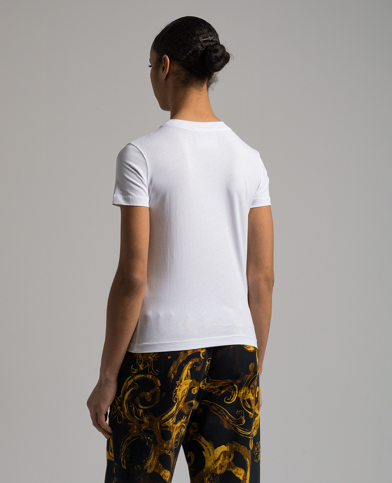 

White t-shirt with Watercolor Couture print Versace Jeans Couture, Белый